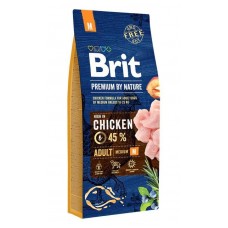 Brit Premium Adult Medium M корм для собак средних пород с курицей 15 кг
